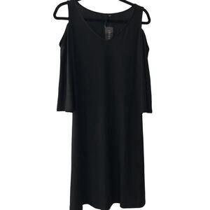 NWT Boutique Black Cold Shoulder Shift Dress